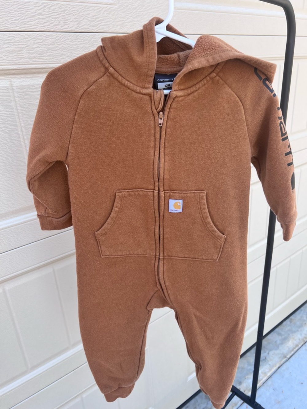 Carhartt Toddler Hooded Zip One-Piece in Brown